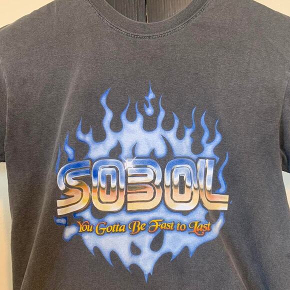 Other Other - Sobol Blue flames Faded T-shirt